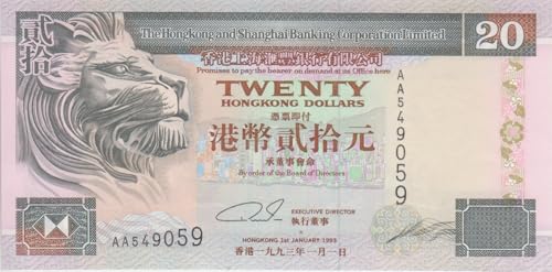 Hong Kong Pick-Nr: 201a bankfrisch (I) 1993 20 Dollars (Banknoten für Sammler) von Generisch