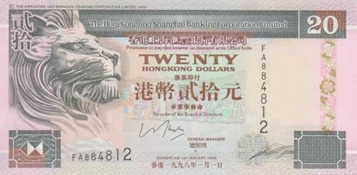 Hong Kong Pick-Nr: 201d bankfrisch (I) 1998 20 Dollars (Banknoten für Sammler) von Generisch