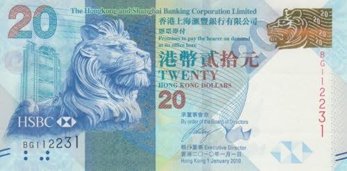 Hong Kong Pick-Nr: 212a bankfrisch (I) 2010 20 Dollars (Banknoten für Sammler) von Generisch