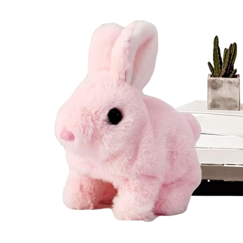 Hoping Bunny, Kaninchenspielzeug für Kinder, Springende Hasenspielzeug ausgestopfte Tiere realistisch, Interaktive Plüsch -Tierfiguren für Mädchen, Springen, zuckende Nase, wackelige Ohren von Generisch