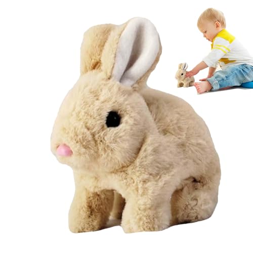 Hoping Bunny Toy | Umweltfreundliche Materialien Kaninchenpuppen Elektronischer Spielzeughasen, interaktive Plüsch-Tierfiguren für Mädchen, Springen, zuckende Nase, wackelndes Ohren von Generisch