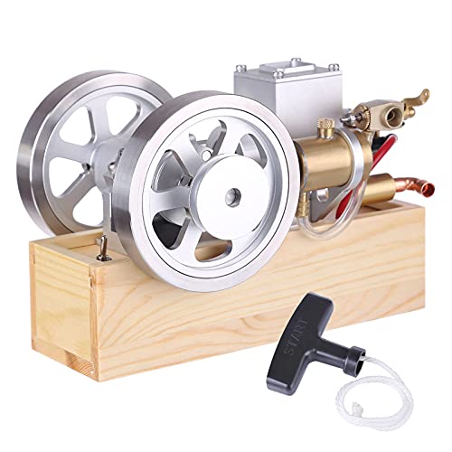 Horizontaler wassergekühlter Hit and Miss Benzinmotor-Modellbausatz – Mini-Metallverbrennungsmotor mit Schwungrad-Geschwindigkeitsbegrenzer, pädagogisches Geschenk für Erwachsene (Mehrfarbig 3) von Generisch