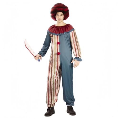 Horror Clown Kostüm, Gruseliges Clown Kostüm Outfit Kleid Jumpsuits Faschingskostüme für Halloween Karneval Party (Herren, XS) von Generisch