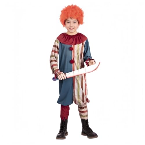 Horror Clown Kostüm, Gruseliges Clown Kostüm Outfit Kleid Jumpsuits Faschingskostüme für Halloween Karneval Party (Jungen, 12-14Y) von Generisch