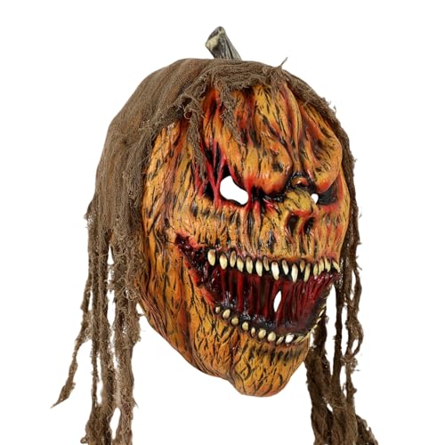 Horror Kürbis Maskerade Kostüm | Cosplay Requisiten Gesichtsmaske - Halloween Grusel Cosplay Kopfbedeckung Verkleidungs Outfit Zubehör für Feiern Feste Karneval Fest Horror Kürbis Maskerade Kostüm | Cosplay Requisiten Gesichtsmaske - Halloween Grusel Cosplay Kopfbedeckung Verkleidungs Outfit Zubehör für Feiern Feste Karneval Fest von Generisch