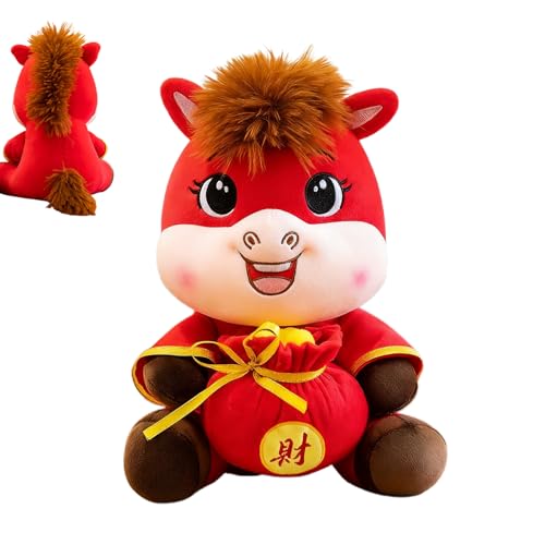 Horse Plüschtier – Ultraweiches Spandex Plüschpferd | PP Baumwolle Cartoon Gott des Reichtums, 25 cm Maskottchen Puppe, Kinderzimmer Nachttisch Sofa Dekoration Party Chinesisches Neujahr Horse Plüschtier – Ultraweiches Spandex Plüschpferd | PP Baumwolle Cartoon Gott des Reichtums, 25 cm Maskottchen Puppe, Kinderzimmer Nachttisch Sofa Dekoration Party Chinesisches Neujahr von Generisch