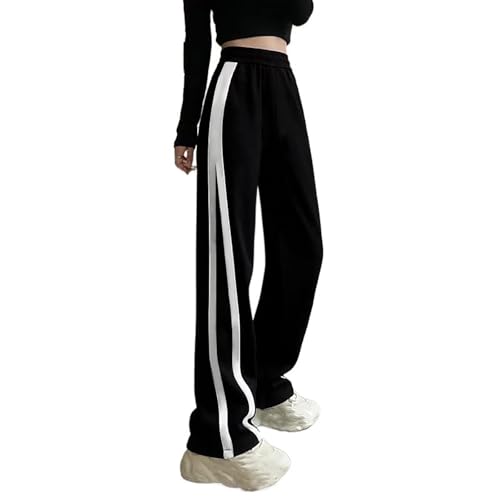 Hose für Kinder, Mädchen, volle Länge, gestreift, hohe Taille, weites Bein, Kleidung, Sommer, lässig, Palazzo, Fußball, Trainingshose, Y2K, Sport, Laufen, Streetwear Hose für Kinder, Mädchen, volle Länge, gestreift, hohe Taille, weites Bein, Kleidung, Sommer, lässig, Palazzo, Fußball, Trainingshose, Y2K, Sport, Laufen, Streetwear von Generisch