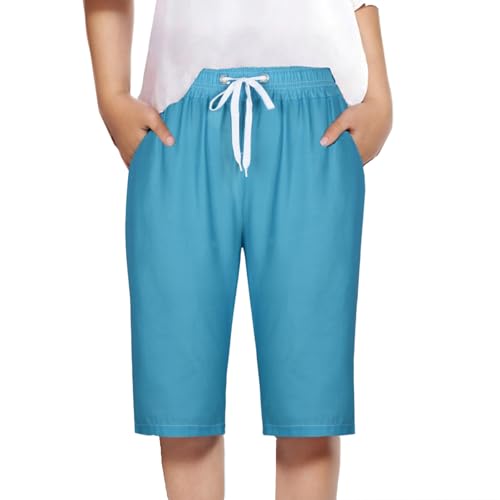 Hose für Mädchen, lockere Passform, Baumwoll-Leinen-Shorts, legere Caprihose für Kinder, leichte Jogginghose mit Kordelzug, halblang, Sommer, legere Outfits Hose für Mädchen, lockere Passform, Baumwoll-Leinen-Shorts, legere Caprihose für Kinder, leichte Jogginghose mit Kordelzug, halblang, Sommer, legere Outfits von Generisch