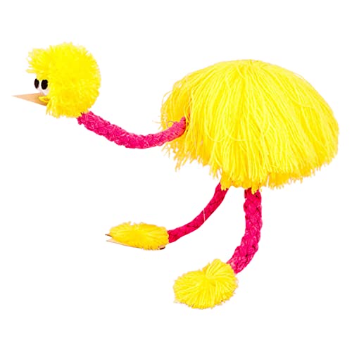 Hsthe Seestraußenmarionette, Handgefertigte Strauße Marionette Puppen String Puppe, Marionetten-Tier-Handpuppen für Kinder, Plüschstraußenpuppe, Straußpuppe, Marionetten-Clown-Werkzeug (Gelb) von Generisch