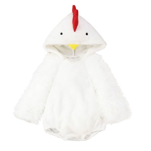 Hühner Kostüm Kleinkind,Huhn Kostüm Kinder,Faschingskostüme Kinder Junge,Baby Ostern Strampler Kostüm,Baby Fleece Hut Tieroverall Säuglingsmädchen,Kinder Kostüm Junge 2 Jahre (02-White, 12-18 Months) von Generisch