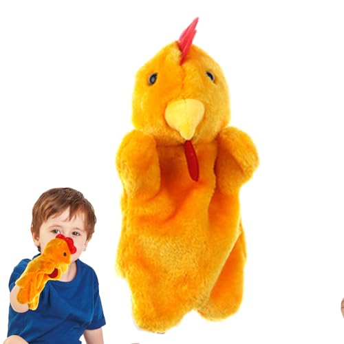 Hühnerhandpuppe - Farmtierspielzeug, realistischer Vogelcharakter | Funny Hen Costume Puppet, interaktive Rooster -Puppenpropie, Bauernhyard -Showpiece, Hühnermodellfigur, Puppenspielpuppe für Kinder von Generisch