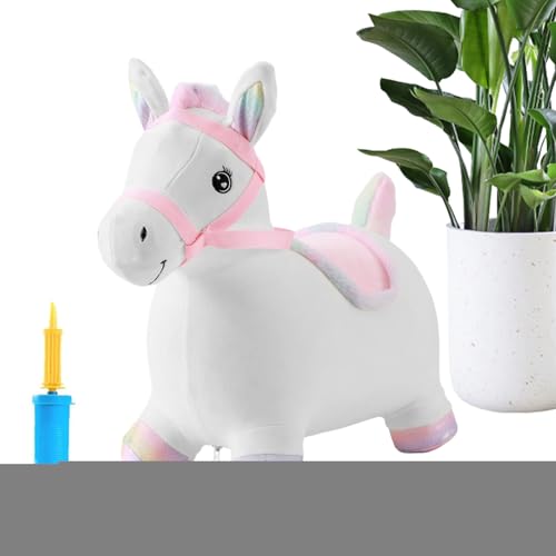 Hüpfpferd - Aufblasbares Hüpfpferd Springtier,Plüschfigur Für Gleichgewichtstraining Alter 2-5 Jahre Für Spielplatz Garten Hinterhof Spielzimmer Schule von Generisch