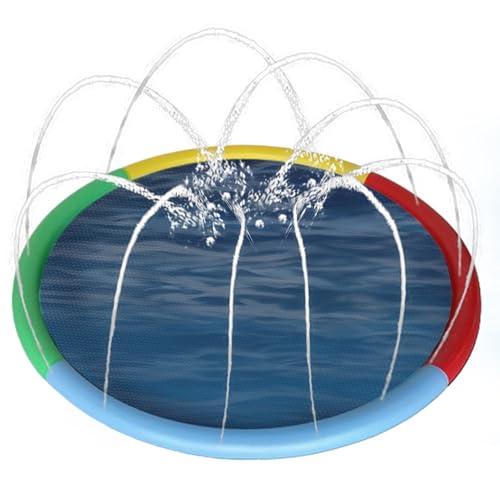 Hundeplanschbecken - Faltbarer Hundepool | Hund Splash Pad | Verdicken Sprinkler Pool | Kinder und Hund Splash Pad | Welpen Kühlkissen Haustier Wasserspielzeug für Bad Hinterhof Home See Indoor Hundeplanschbecken - Faltbarer Hundepool | Hund Splash Pad | Verdicken Sprinkler Pool | Kinder und Hund Splash Pad | Welpen Kühlkissen Haustier Wasserspielzeug für Bad Hinterhof Home See Indoor von Generisch