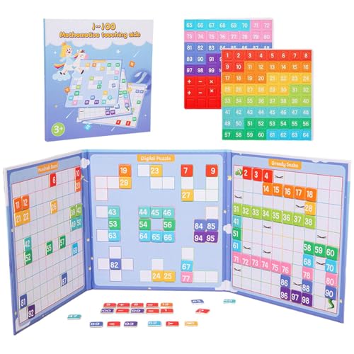 Hundred Board Game, Math Counting Grid, 8.15x7.72in Preschool Learning Toy, Interactive Educational Tool, Classroom Must Have for Kids Boys Girls Activity von Generisch