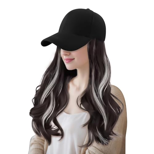 Hut Mit Haaren,50 cm Länge Perücke - Verstellbarer Atmungsaktiv Hut für Sommer Tägliches Tragen Cosplay Styling Party Halloween Mädchen Hut Mit Haaren,50 cm Länge Perücke - Verstellbarer Atmungsaktiv Hut für Sommer Tägliches Tragen Cosplay Styling Party Halloween Mädchen von Generisch