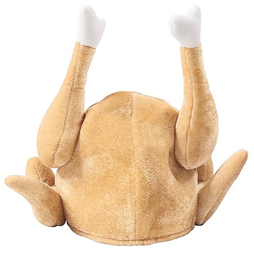 Hut Vinyl Plüsch Erwachsene Truthahn Kostüm Hut Truthahn Glühender Hut Thanksgiving Party Caps Hut für Jungen (B, Einheitsgröße) von Generisch