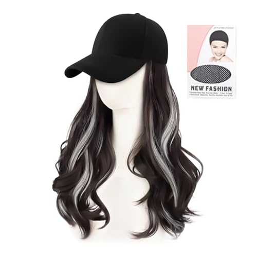 Hut mit Haaren - lockige Perückenkappe, verstellbare Sonnenhüte mit angeschlossenem Haarstück für Sommertägliches Cosplay -Styling -Dating -Party Halloween Girls Frauen 50 cm/19,68 Zoll schwarz + Hut mit Haaren - lockige Perückenkappe, verstellbare Sonnenhüte mit angeschlossenem Haarstück für Sommertägliches Cosplay -Styling -Dating -Party Halloween Girls Frauen 50 cm/19,68 Zoll schwarz + von Generisch
