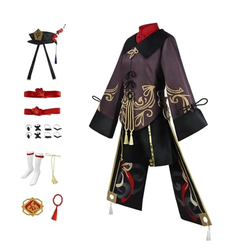 Hutao Cosplay, Cosplay-Komplettsets, HuTao Cosplay-Kostüm-Set, Genshin Chinesischer Stil, Halloween-Kostüme, Hut, Socken, Zubehör, Outfit Hutao Cosplay, Cosplay-Komplettsets, HuTao Cosplay-Kostüm-Set, Genshin Chinesischer Stil, Halloween-Kostüme, Hut, Socken, Zubehör, Outfit von Generisch