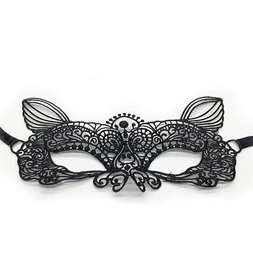 Hworks Lace Foxy Cosplay Maske Halloween Cosplay Requisiten Party Kunststoff Halbgesicht Cosplay Maske von Generisch