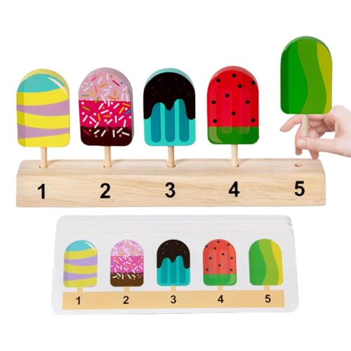 Ice Cream Toddler Toy, Wooden Lollies Pretend Playset, Ice Cream Popsicle Matching Game, 8.54x1.57x3.54 Inch Fun Playset for Over 3 Years Old Boys, Food Plaything for Kids Ice Cream Toddler Toy, Wooden Lollies Pretend Playset, Ice Cream Popsicle Matching Game, 8.54x1.57x3.54 Inch Fun Playset for Over 3 Years Old Boys, Food Plaything for Kids von Generisch
