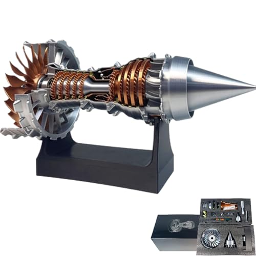 Imulationsflugzeug Turbojet Motor Rotatable Modell, TR900 Jet Turbofan-Triebwerk Modellbausatz für Maschinenbau-Wissenschaftsunterricht Geschenk für Luftfahrt-Enthusiasten (Montageversion) von Generisch