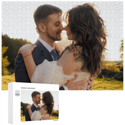 Individuelle Puzzles Personalisiertes Puzzle 300/500/1000 Teile von Foto Custom Jigsaw Puzzle für Erwachsene und Kinder Familie, Hochzeit, Abschlussfeier, Geschenk von Generisch