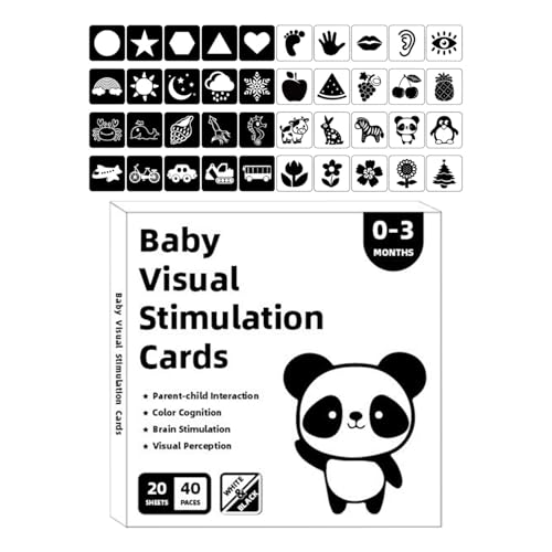 Interactive Baby Cards, Visual Stimulation Learning Activity Cards, Black and White Flash Card, 13x13 Compact Size, Ideal for Baby 0-3 Months, Stimulate Educational Development Interactive Baby Cards, Visual Stimulation Learning Activity Cards, Black and White Flash Card, 13x13 Compact Size, Ideal for Baby 0-3 Months, Stimulate Educational Development von Generisch