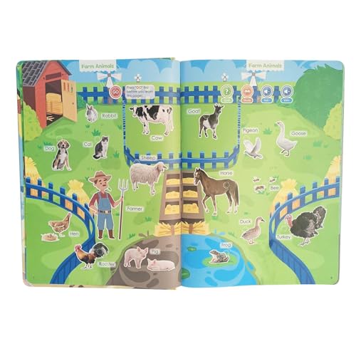 Interaktive Elektronische Lernbücher, Buch, 260+ Wörter 14 Themen Sprechendes Spielzeug Lesen Lernen Sprachentwicklung Sprachförderung von Generisch