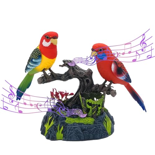 Interaktive Vogelskulptur - Vokal -Haustier -Replik, elektrisches Chirping -Tier | Realistische Sound Imitation Papageienstatue, lebensechte sich wiederholende Volkendekoration für Kleinkinder Schlafz Interaktive Vogelskulptur - Vokal -Haustier -Replik, elektrisches Chirping -Tier | Realistische Sound Imitation Papageienstatue, lebensechte sich wiederholende Volkendekoration für Kleinkinder Schlafz von Generisch