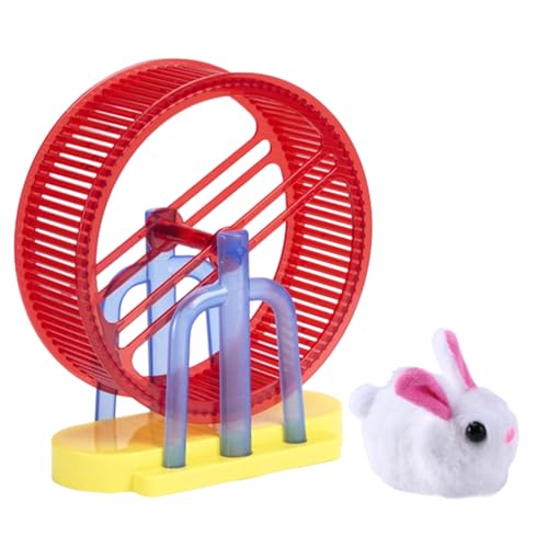 Interaktives Haustier - Tierisches Haustierspielzeug - Elektrisches Plüschhamster-Simulationsset Mit Stand & Laufrad | Unterhaltung Für, Kind, Schreibtisch, Zuhause & Indoor-Spiele von Generisch