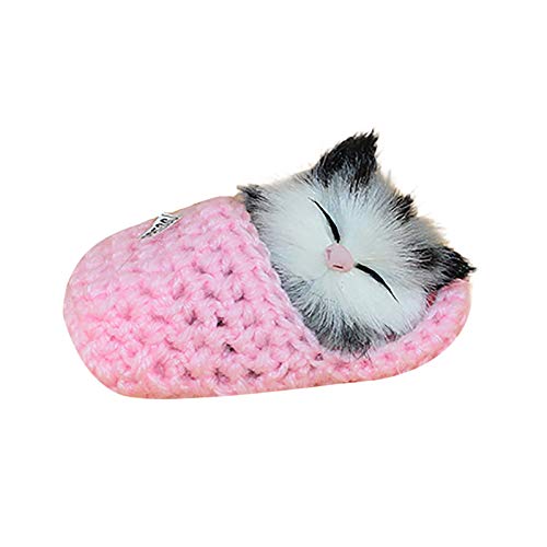 Interaktives Schlafend Fellige Katze Puppe Gefüllte Lebensechte Plüschtier Plüsch-Katze Realistische Dekorationstiere mit Sound-Geschenke Geburtstagsgeschenk für Erwachsene Kleinkinder ﻿ (One Size) von Generisch