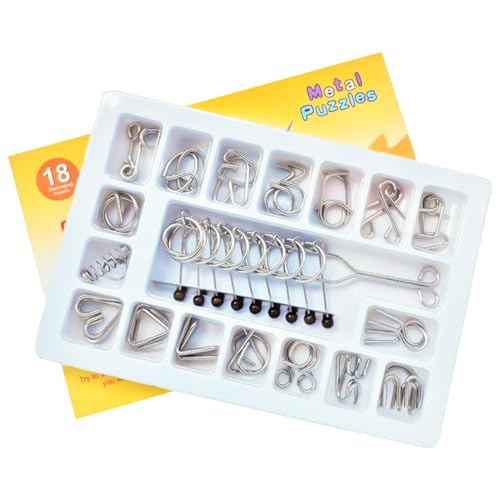 Interlock -Puzzlespiel, Interlock -Spiel | Set von 18 Disentanglement -Rätseln - Frühkindliche Entwicklungsaktivität, pädagogische Hirnteaser -Spiel für Party bevorzugt Kinder Erwachsene Herausforderu von Generisch