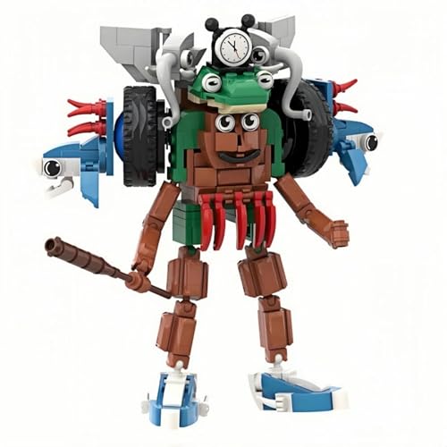 Italienisch Tung Sahur Bausteine, Berg und Meer Classic Holz Strichmännchen Fusion Big BOSS Monster Puppe Tung Sahur Spielzeugfigur, Internet Meme Set für Brain Red Fans von Generisch