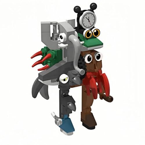 Italienisch Tung Sahur Bausteine, Berg und Meer Classic Holz Strichmännchen Fusion Big BOSS Monster Puppe Tung Sahur Spielzeugfigur, Internet Meme Set für Brain Red Fans von Generisch