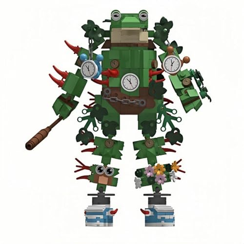 Italienisch Tung Sahur Bausteine, Berg und Meer Classic Holz Strichmännchen Fusion Big BOSS Monster Puppe Tung Sahur Spielzeugfigur, Internet Meme Set für Brain Red Fans von Generisch