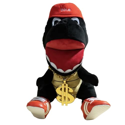 J-Effy Puppet Plüschtierpuppe, Weiche Gefüllte Handpuppe, Pädagogische Plüschhandpuppe, Süße Plüschpuppe für Kinderparty, Weihnachten (Schwarzer Dinosaurier) von Generisch