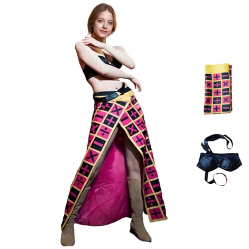 JJBA Cosplay Kostüm, Trish Una Cosplay Kostüm Outfit Kleid Anzug für Halloween Karneval Party (Schwarz, L) von Generisch