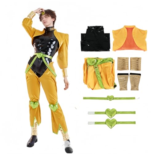 JJBA Kostüm Cosplay Dio Cosplay Outfit Komplettes Set für Halloween (Gelb, XS) von Generisch