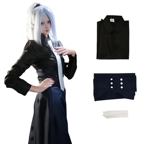 JJK Cosplay Kostüm Meimi Cosplay Outfit Schuluniform Kleid mit Fliege für Halloween (Schwarz, M) von Generisch
