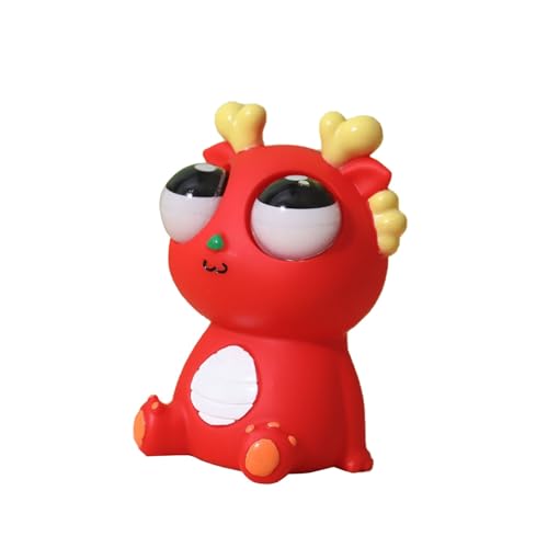 Jahr der Drachenaugen-Puppe: Kreative Augen-Drachen-Knetmusik, Dekompression, Entspannungsdruck, neues Spielzeug! (Rot, One Size) von Generisch