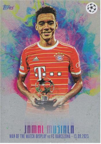 Jamal Musiala Spieler des Spiels gegen Barcelona am 13.09.2023 Platinum Club Competitions Fußball Sammelkarte von Generisch