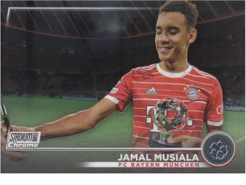 Jamal Musiala Youngster Bayern, Topps Stadium Club Chrome Fußball Sammelkarte #42 Jamal Musiala Youngster Bayern, Topps Stadium Club Chrome Fußball Sammelkarte #42 von Generisch