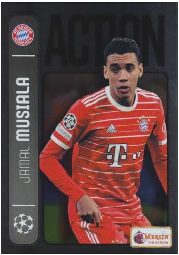 Jamal Musiala Youngster Bayern Topps Merlin Heritage 98 Action Fußball Sammelkarte 150 von Generisch