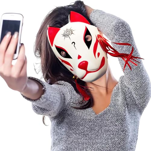 Japanische Cosplay-Maske | Kitsune Face Cover Mit Quasten Und Kleinen Glöckchen - Halloween-Spezialrequisiten, Geeignet Für Cosplay-Kostüm-Party-Maskerade Japanische Cosplay-Maske | Kitsune Face Cover Mit Quasten Und Kleinen Glöckchen - Halloween-Spezialrequisiten, Geeignet Für Cosplay-Kostüm-Party-Maskerade von Generisch