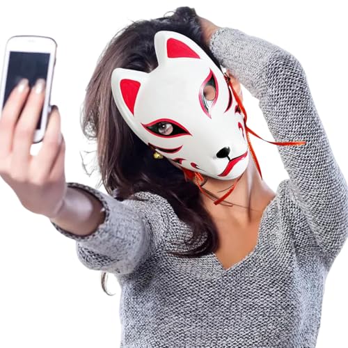 Japanische Fuchsmaske - Vollgesichts Fuchsgeistmaske, traditionelle Anime -Verkleidung für Festivals, Maskerade -Bälle, Halloween | Theater Cosplay -Kostüm -Requisiten für Party, kulturelles Rollenspi Japanische Fuchsmaske - Vollgesichts Fuchsgeistmaske, traditionelle Anime -Verkleidung für Festivals, Maskerade -Bälle, Halloween | Theater Cosplay -Kostüm -Requisiten für Party, kulturelles Rollenspi von Generisch