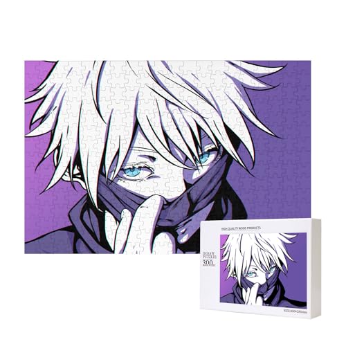 Japanisches Anime Gojo Satoru Holzpuzzle für Erwachsene, JJK Pappelmaterial, 300 Teile Puzzle von Generisch