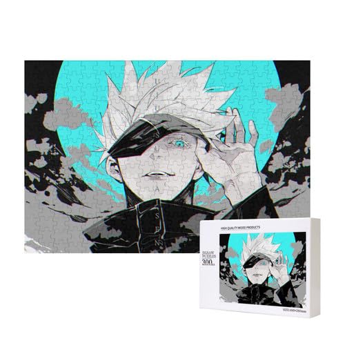 Japanisches Anime Gojo Satoru Holzpuzzle für Erwachsene, JJK Pappelmaterial, 300 Teile Puzzle Japanisches Anime Gojo Satoru Holzpuzzle für Erwachsene, JJK Pappelmaterial, 300 Teile Puzzle von Generisch