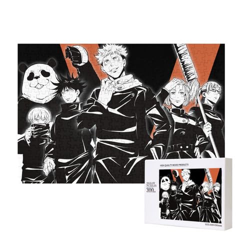 Japanisches Anime Gojo Satoru Holzpuzzle für Erwachsene, JJK Pappelmaterial, 300 Teile Puzzle Japanisches Anime Gojo Satoru Holzpuzzle für Erwachsene, JJK Pappelmaterial, 300 Teile Puzzle von Generisch