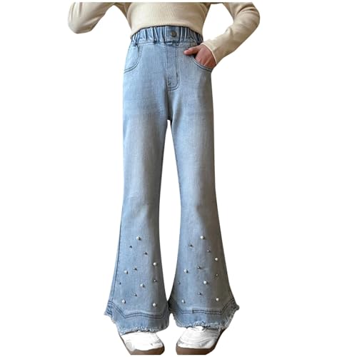 Jeans für Jungen, Mädchen, 12 Jahre, hohe Taille, Baggy, dehnbar, Denim-Hose, Perlen, weites Bein, Vintage, Loungewear, Hose, volle Länge, Hose, lässig, Y2K, Palazzo, Streetwear Jeans für Jungen, Mädchen, 12 Jahre, hohe Taille, Baggy, dehnbar, Denim-Hose, Perlen, weites Bein, Vintage, Loungewear, Hose, volle Länge, Hose, lässig, Y2K, Palazzo, Streetwear von Generisch
