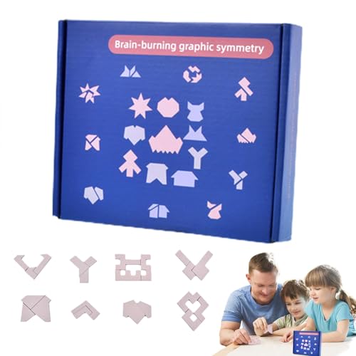 Jigsaw Intelligence Bunte 3D -Blöcke, Hirnteaser Spielzeug,Kreative Puzzles - Hölzerne Symmetrie Hirnteaserblöcke für Geburtstag Ostern Weihnachten von Generisch